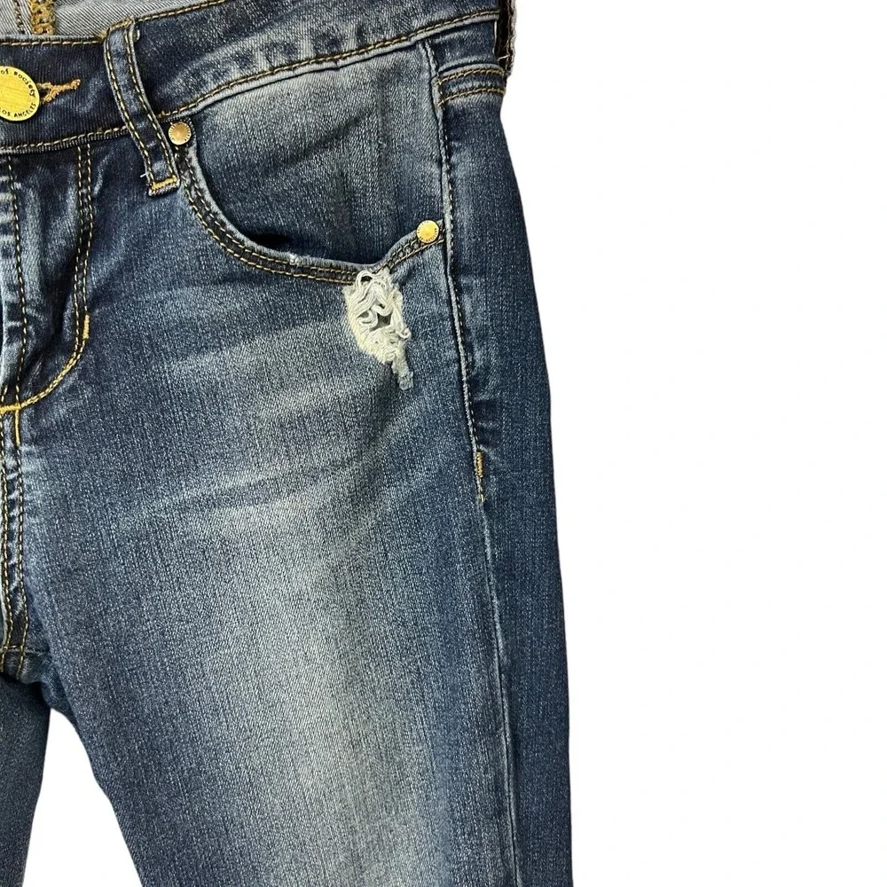 Articles Of‎ Society Jeans 24 Blue Prairie Wash Distressed Fringe Boho Stretch